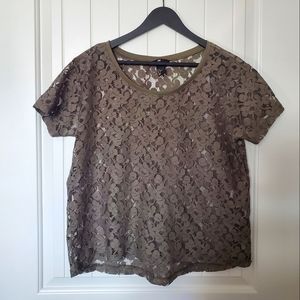 Boxy Lace See Through Tee